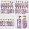 Charms Retro Amethyst Natural Stone Pillar Pendant Wholesale Diy Necklace Jewelry Making 41Mmx17Mmx11Mm Drop Delivery Findings Compon Dhiuu