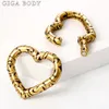Navel Bell Button Rings GIga 2PCS 316 Stainless Steel Printed Heart Ear Weights Ear Plugs Tunnels Stretcher Piercing Jewelry Expander 5mm 4g Ear Gauges 230703
