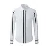 Men's Dress Shirts Men Geometric Webbing Stitching Business Casual Shirt Long Sleeve Formal Dress Shirts Social Party Clothing