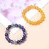 Natural Yellow Jade 3mm Small Beads Strand Finger Rings Handmade Sodalite Stone Ring For Women Fashion Party Jewelry Gift