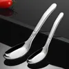 Dinnerware Sets Creative Korean 316 Stainless Steel Spoon Household Flatbottomed Teaspoons Thickened Deepened Tablespoons Utensil for Home x0703
