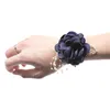 Fleurs décoratives Couronnes Mariage Équipe De Mariée Perle Bracelet Poignet Fleur Filles Party Favor Rose Corsage Main Fleur Artificielle Décoratif