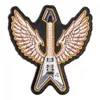 Patch de guitare basse Flying V gris Instruments de musique à repasser ou à coudre sur des patchs brodés 3 3 25 POUCES 243L