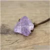 Pendant Necklaces Healing Stone Mineral Pendants Necklace Natural Crystal Fluorite Rose Quartzs Tourmaline Agates Apatite Jewelry Dr Dh4Iw