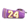 Purple #24 Pu Leather Embroidery Golf Club Club Andcover Blade Covers