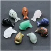 Stone 1 Inch Little Dolphin Carved Rose Quartz Carving Crystal Healing Decoration Animal Ornaments Moss Microlandschaft Crafts Drop Dhw28