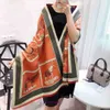 Fashion H Home womens scarves for winter and autumn Autumn Winter New Style Imitation Cashmere Scarf Womens Korean Edition Printed Horse Pattern Thickened Sha