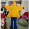 2019 Factory Yellow Star Mascot Costume Suits Halloween Christmas påsk vuxen storlek198k