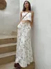 Abito a due pezzi Ricamo estivo Gonne floreali Set da donna Casual senza maniche Backless Bow Top Vita alta Cerniera ALine Gonna a metà polpaccio 230630