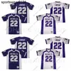 American College Fotbollskläder Män High School South Rebels Fotboll 22 Phillip Lindsay Jersey All Stitched Sport Andningsbar ren bomull Team Lila Borta Vit Colo