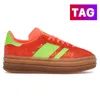 2023 Gazelle Bold Pink Glow Designer Shoes Adimatic Men women Platform sneakers Low Top Leather Trainers Vegan WHite Gum velvet mens sports Indoor Suede Casual shoe