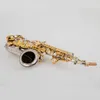 Haut de gamme SC-9937 Bb Soprano Elbow Saxophone Silver Body Gold Key Instrument à vent avec accessoires sax soprano