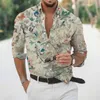 Survêtements pour hommes Chemise tropicale hawaïenne de luxe pour hommes 3D imprimé floral à manches longues Blouse Beach Holiday Camisa Tops surdimensionnés Tee Homme 230703