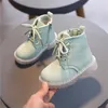Trampki dziecięce buty 2023 wiosna jesień botki moda dziecięca dziewczęca obuwie najwyższej jakości chłopięce dziecięce skórzane butyHKD230701