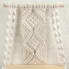 他の家の装飾 DIY 手作りタッセルタペストリー吊り棚綿ロープ織植物ハンガー木製フローティング棚装飾 R230630