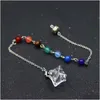 Charms Natural Stone Merkabah Star Pendum 7 Color Chakra Chain For Divination Crystal Jewelry Charm Amet Healing Pendant Drop Delive Dhrdq