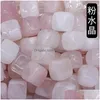 Stone Polished Square Block Ornament Reiki Healing Chakra Natural Bead Palm Quartz Mineral Crystal Tumbled Gemstones Hand Piece Home Dhrez