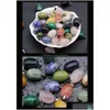 Pendant Necklaces Natural Stone Irregar Oval Egg Shape Necklace Lots Quartz Healing Crystal Rope Chain Collar For Women Fashion Jewe Dhquf