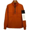 Stones Island Högkvalitativ herr Brand Topstoney Jackets mode tvättade halv blixtlåsverktyg med avslappnad broderad badge jacka Stones Island Jumpers 2 nz9m