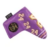 Purple #24 PU Leather Brodery Golf Club Headcover Blade Putter Covers