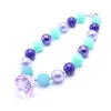 Mode enfants violet + bleu gros Bubblegum collier de perles avec diamant pendentif tour de cou pour les filles enfant fête cadeau