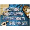 Anteckningar The Aroma of Cool Blue Flower Washi Pet Tape Planner DIY Card Making Scrapbooking Plan Decorative Sticker 230701