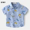 T-shirty Gfmy 2020 Summer New Fashid Chłopcy Koszulki krótkie rękawy Baby Cartoon Bawełna cienki styl Button Teenage Boy Tops 26 lat