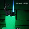 New Rocker Tiger Dead Inflatable Lighter Electronic Ignition Personality Windproof Luminous Lighter Men Gift VBI7Without Gas