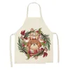 Aventais Natal Ajustável Cozinha Feminina Chef Cozinhando Papai Noel Árvore Estilo Floco de Neve Assar Grelhar 68X55Cm Drop Delivery Home G Dhbhn