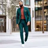 Classic Green Wedding Tuxedos Notch Lapel Mens Suit Two Pieces Formal Business Mens Jacket Blazer Groom Tuxedo Coat Pants