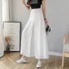 Vrouwen Broek Vrouwen Chiffon Split Wijde Pijpen Rok Mode Pantalon 2023 Zomer Palazzo Rechte Losse Broek Harajuku Effen