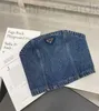 Kadın T-Shirt Tasarımcı Denim Tankları Üst Keftizoz İnce Kısa Sokak Giyim Patchwork Tüp Tank 1PB4