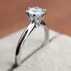 With Side Stones 925 sterling silver ring 1ct 2ct 3ct Classic style Diamond jewelry ring Wedding Party Anniversary Ring For Women 230701