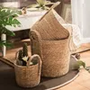 Planters Pots Rattan Storage Basket Flower Pots Woven Basket Sundries Organizer Home Garden Decoration Supplies Wall Flower Basket R230614