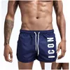 Shorts pour hommes Dsq D2 Marques Mens Summer Swim Fashion Trend Classic Luxury Designer Womens Man Swimming Short Casual Beach Pantaloncin Dhlev