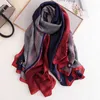 Schals 180X90CM Luxus Marke Mode Sommer Frauen Weiche Seide Schals Weibliche Schal Foulard Damen Schalldämpfer Beh Wrap Bandana pareo beh J230703