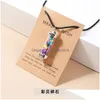 Colares com Pingente de Cristal Natural Pedra Triturada Desejando Amor Garrafa Cone Pendum Colar Make Wish Card Healing For Women Men Drop D Dhs3S