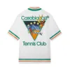 Homens camisetas Casa Designer Moda Roupas Camisas Tracksuits Casablanca Tennis Club Tennis Court Romântico Hawaiian Mens Womens Camisa Curta 240327