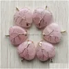 Charmes Naturel Roses Quartz Pierre Arbre De Vie Fil D'or Enveloppé Amour Coeur Pendentifs Pour Collier Bijoux Marquage En Gros Goutte D Dhi4R