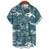 Chemises décontractées pour hommes mode hommes graphiques nautiques imprimés à manches courtes hauts chemise de plage bouton revers Blouse Camisa t-shirt