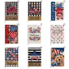 American Independence Day Garden Flag Black and White Checkered Linen Print American Festival Yard Decoration Flag