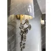 Lámpara de pared Todo cobre Cristal de lujo Francés moderno Sala de estar Pasillo Dormitorio Mesita de noche Iluminación personalizada