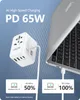 Wtyczka kabla zasilacza LENCENT 65W GAN Universal Travel Adapter z 2 porty USB 3 Typ C Adapter szybkiego ładowania UE/UK/USA/AUS Wtyczka do podróży 230701