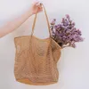 Shopping Bags Mesh Beach Tote Bag Large Capacity Handbag Poratble Polyester Bag for Travel Portable Shoulder Tote Bag SAL99 230701