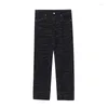 Jeans Masculino High Street Hip-hop Calças Retas Masculinas Vintage com Manchas de Pele com Franjas Casais Harajuku Moda Calças Soltas Laváveis Unissex