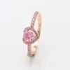 Love Rose Gold CZ Diamond Pierścień z 3 kolorami zestaw Fit Holiday Luksusowe marki weselne biżuteria zaręczynowa dla kobiet dziewcząt