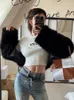 Damenpullover Deeptown Korean Fashion Abgeschnittener Pullover Frauen Vintage Hip Hop Sexy Slim Hollow Out Pullover Casual Chic Strickwaren Y2K Tops