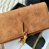 New chain bag designer handbag women's shoulder bag leather crossbody bag fashion underarm bag fringe Handbag commuter baguette bag alphabet purse