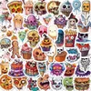 50Pcs-Pack Adesivi Cartoon Halloween Adesivi in Vinile Impermeabili per Bagagli Bottiglia d'Acqua Laptop Planner per Auto Scrapbooking Telefono Mac Decalcomanie da Parete per Porte del Guardaroba