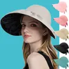 Koreansk stil sol kepsar stor hink hatt kvinnor all-match utomhus sol hatt sommar eleganta hattar dam designer cap kawaii stil mössor